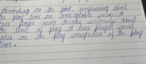 player is one who doesn’t whine about their play time, Because a player ...