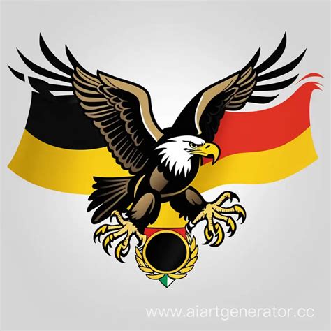 Majestic German Flag Soaring with National Eagle Emblem | AI Art Generator