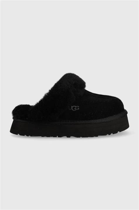 UGG leather slippers W Disquette black color 1122550.BLK at PRM US