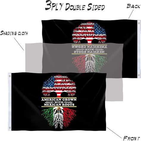 Buy Hoikeso American Grown with Mexican Roots Flag 3x5 Ft Outdoor-3 Ply ...