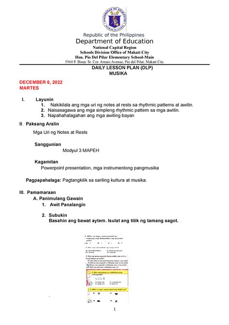 Mga Uri ng notes at rest - lecture - Department of Education National ...