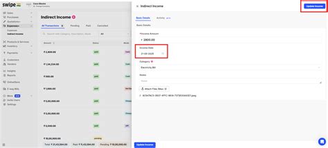 How to edit/change indirect income date after creating indirect income ...