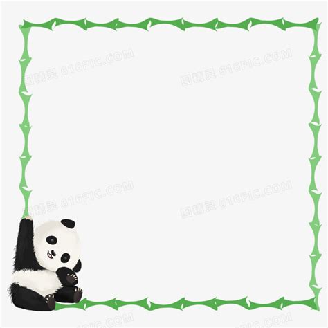 卡通熊猫边框素材图片免费下载-千库网