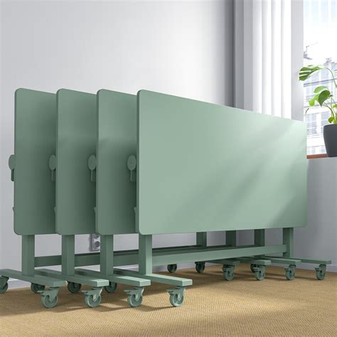 MITTZON foldable table with castors, green, 140x70 cm (551/8x271/2") - IKEA