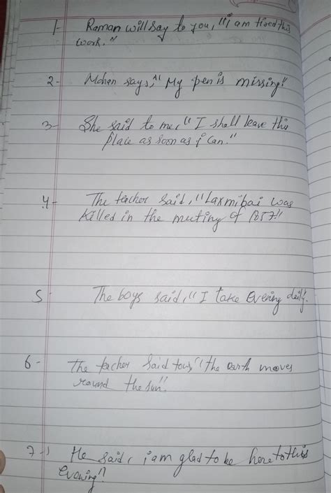 change the following direct sentences into indirect . plz plz plz ...