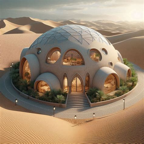 A Hidden Desert Retreat: Dome Home with a Private Oasis in 2025 | Dome home, Monolithic dome ...