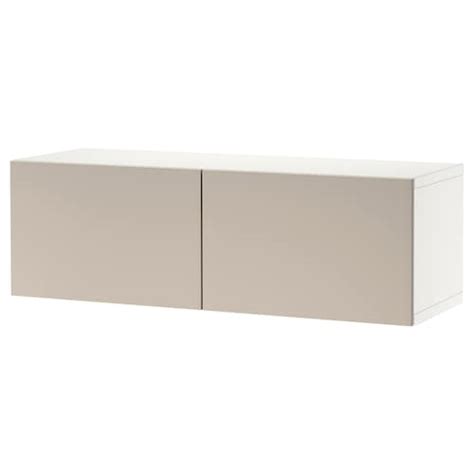 BESTÅ wall-mounted cabinet combination, white/Lappviken light grey ...