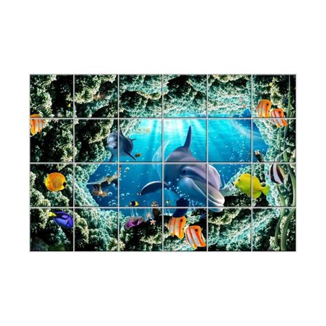 NISH! Sea Life 3D Effect Wall Tile Mural #081 - Ceramic Tiles - Gloss ...