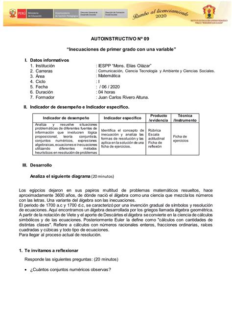 Inecuaciones de primer grado | DOCX