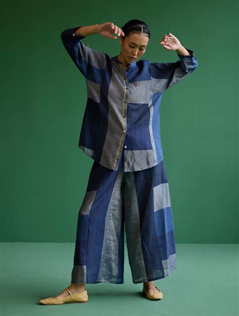 Izara Metallic Linen Co-ord Set - Navy – Manan