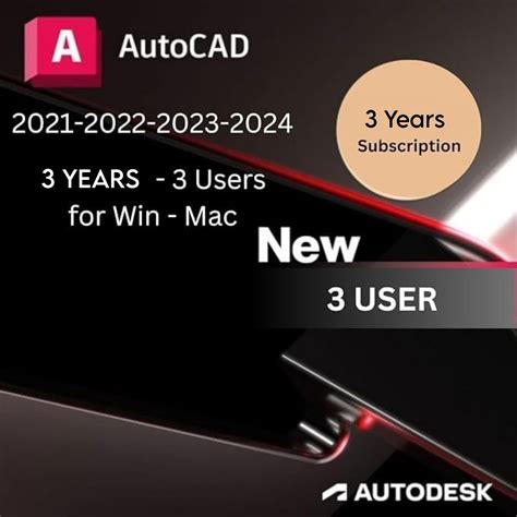 Buy Autodesk AutoCAD Software (3 Users, 3 years) (For all Devices ...