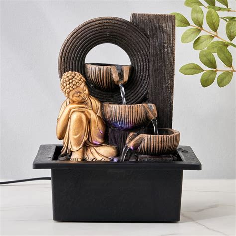 Buy Corsica Alpine Polyresin Resting Buddha Fountain - 20.5x26cm from ...