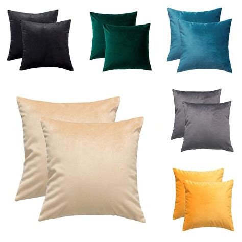 2pcs Plush Pillow Cover, Modern Polyester Plush Solid Color Square ...