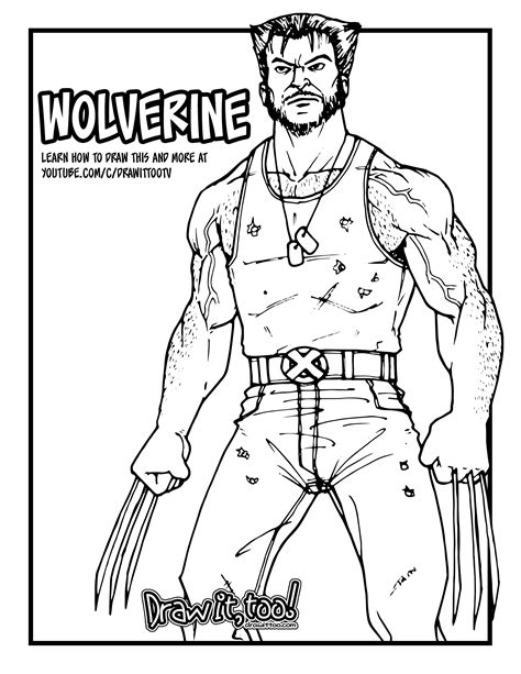 Wolverine Coloring Pages Kids