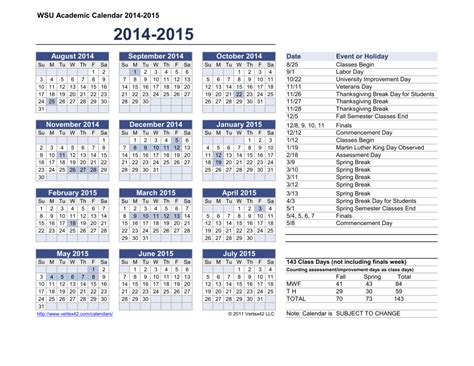 Wsu Pullman Academic Calendar