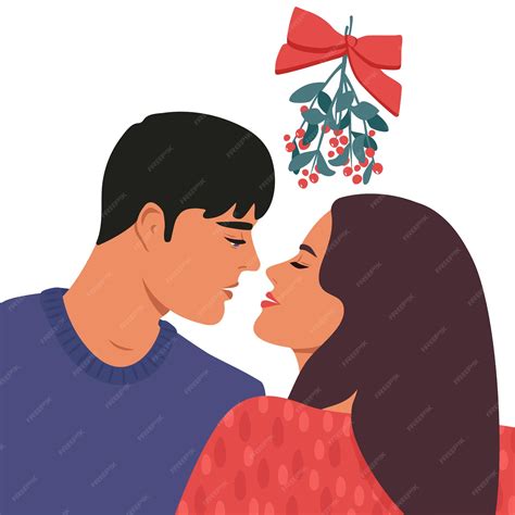 Mistletoe Drawing Kissing