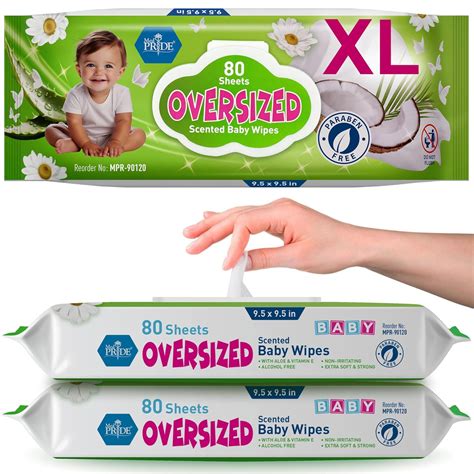 Amazon.com: MED PRIDE Oversized 9.5in X 9.5in Scented Baby Wipes Bulk ...