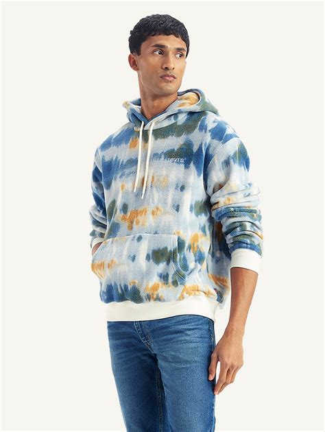 Men's Tie-Dye Light-Blue Hooded Sweatshirt – Levis India Store
