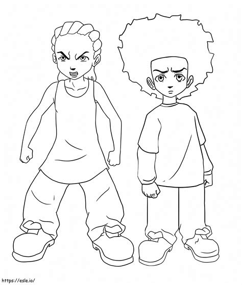 Huey și Riley Freeman din Boondocks 1 de colorat