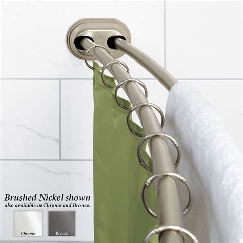 NeverRust Double Tension Curved Shower Rod | Double shower curtain ...