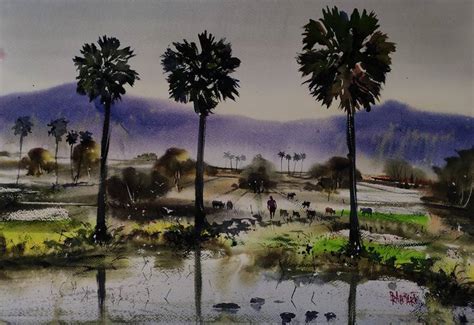 Landscape Painting by Prabhas Parappur | Saatchi Art