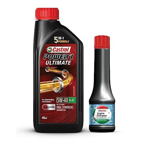 Castrol POWER1 Ultimate Scooter 5W-40 4-AT Full Synthetic Engine Oil ...