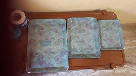 Goodhomes Melamine Serving Tray Set (Set Of 3 Trays) Mt134(Rectangular ...