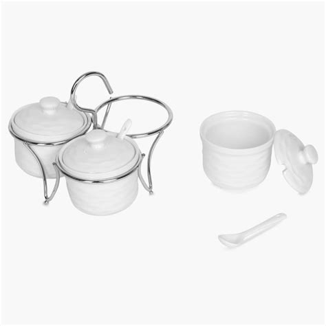 Buy Brook Solid Condiment Bowl, Stand - Porcelain - Stand 18.5 cm x 15 ...