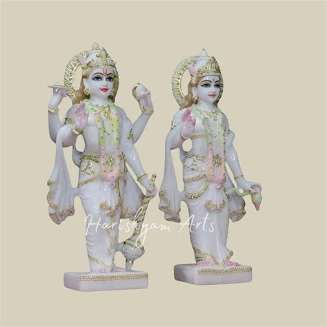 39" Super Large Laxmi Narayan Makrana Marble Murti for Temple & Home