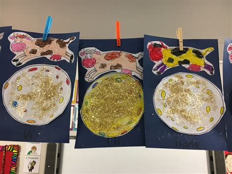 Cow jumped over the moon craft | Nursery rhymes preschool theme ...