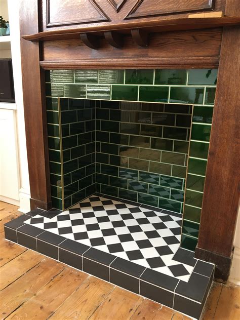 Black and White Checkered Tile Fireplace for Stylish Home Decor