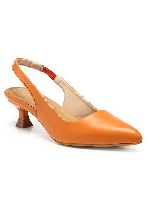 GNIST Sling back Pumps Orange Kitten Heels – Tryo