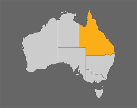 Queensland highlight vector map on gray background. 7629929 Vector Art at Vecteezy