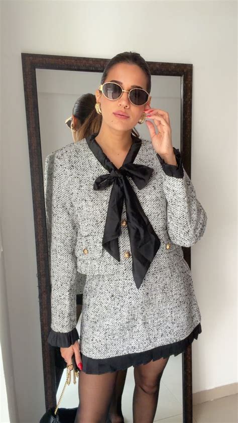 Bow knot Tweed Fall Co-ord Set – Closet Affair by Priyanka Ahuja