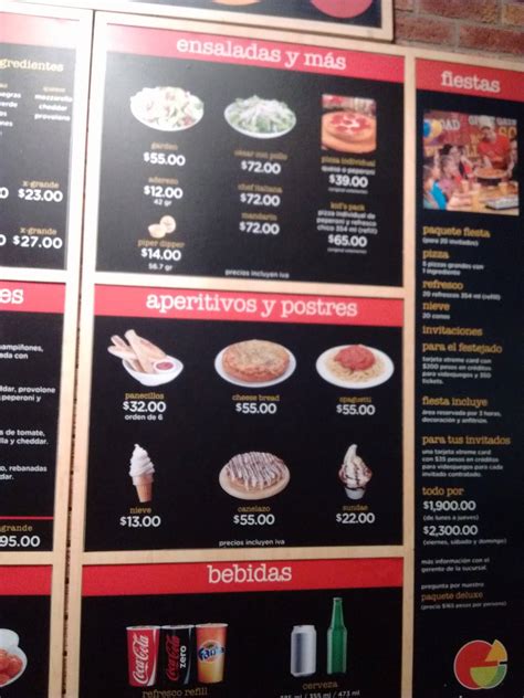 Menu at Peter Piper restaurant, Nuevo Laredo, Av. Reforma 5601