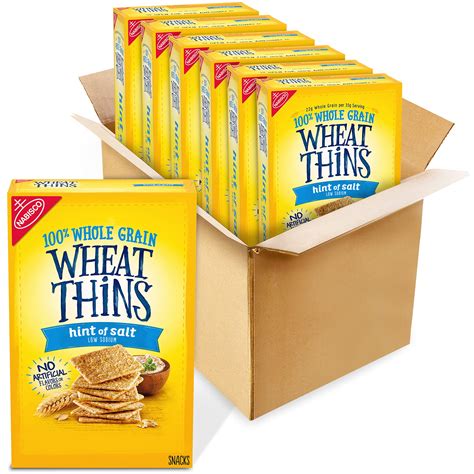 Wheat Thins Hint of BCF26 Salt Low Sodium Snacks, Whole Grain Wheat ...