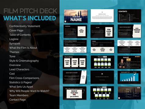 Film Pitch Deck Template for Canva: Customizable Filmmaker Presentation ...