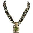 DCA Gold Brass/Glass Women Necklace (Green-Gold) : Amazon.in: Jewellery