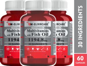 DM ELIXIRCARE Multivitamin with Omega 3 Fish Oil 1000mg with 30 ...