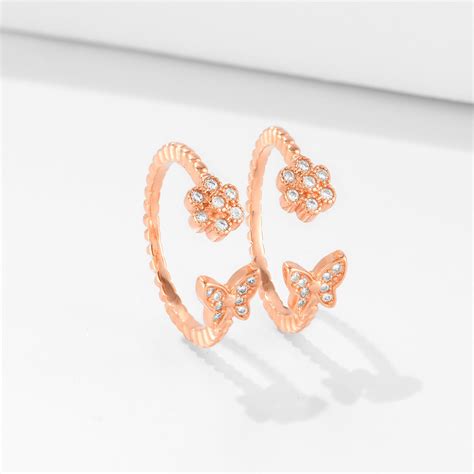 Shop for Butterfly Rose Gold Plated Women's Toe Ring online by Zavya