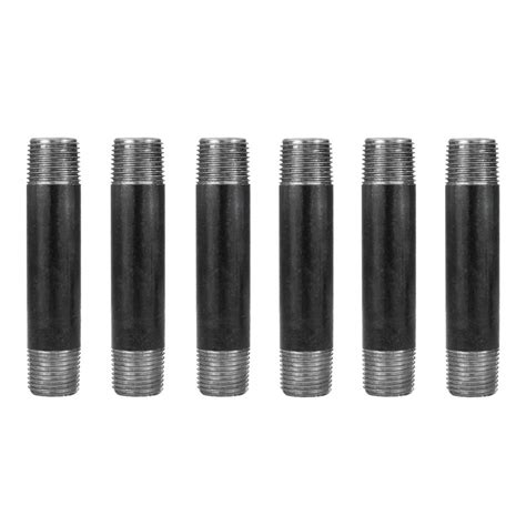 Buy GeilSpace 6 Pack 1/2" × 4" Heavy Duty Pre-Cut Grey Metal Pipe ...
