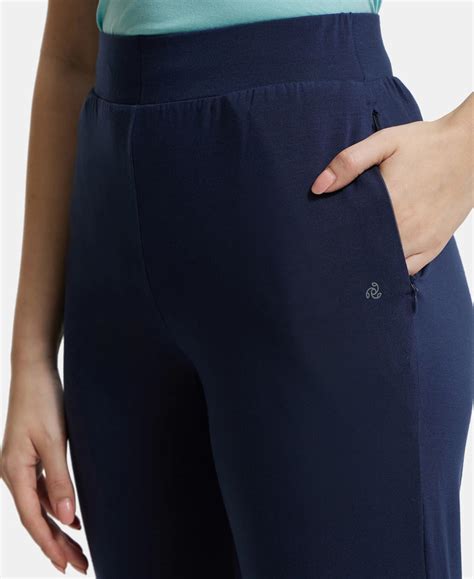 Buy Tencel Lyocell Elastane Relaxed Fit Yoga Pants with Envi - Blue ...