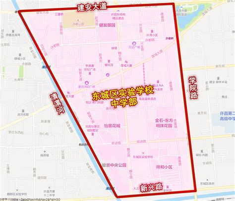 2019许昌市CBD芙蓉湖片区学区划分图解版_示范区