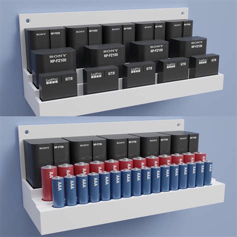 📷 Pack of 125 camera battery wall mount shelf holder for Sony, Canon ...