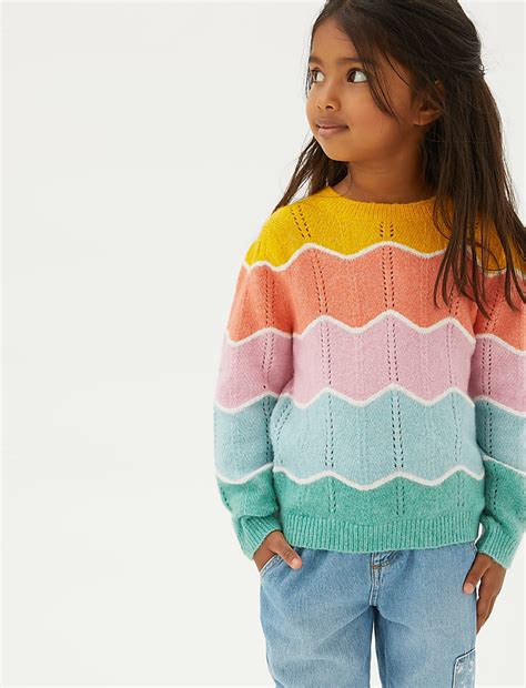 Buy Knitted Striped Jumper (2-7 Yrs) at Marks & Spencer