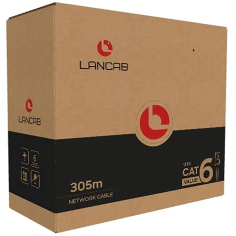LANCAB Cat6 Pure Copper LAN Cable 305 Meter Indoor High Speed Ethernet ...