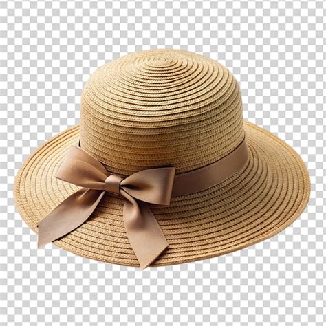 A tan hat with a brown bow on top on transparent background | Premium ...