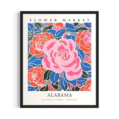 Alabama State Flower Market Art Print Poster Wall Art Painting Artwork ...