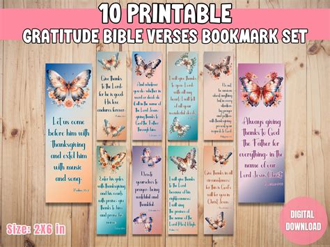 Gratitude Bible Verses Bookmark Set Graphic by Sunshines and Rainbows ...