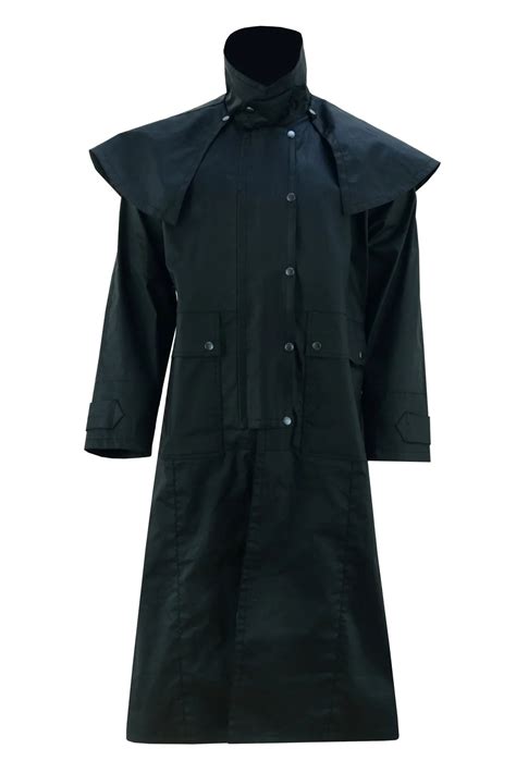 Black Unisex Duster Waterproof Long Coat Countrywear – Mens Leather ...